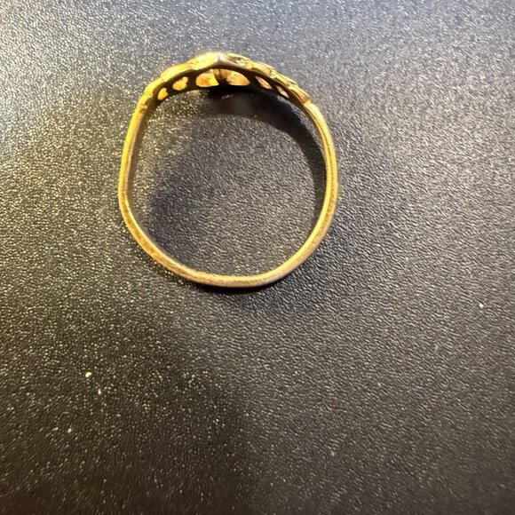 Women's Heart Shaped Designer Ring 10K Electroplated with Small Diamond Size 5.5 - Picture 5 of 7